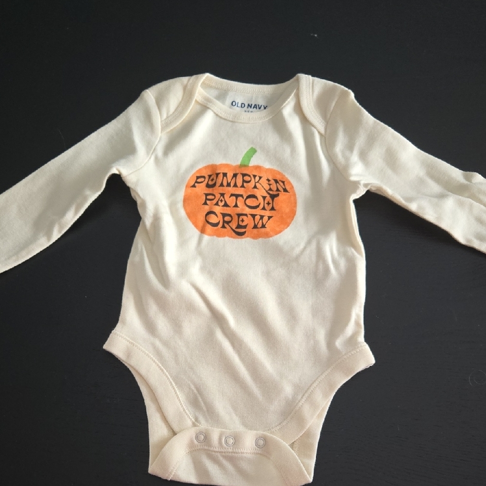 Old Navy Cream Pumpkin Patch Baby Bodysuit